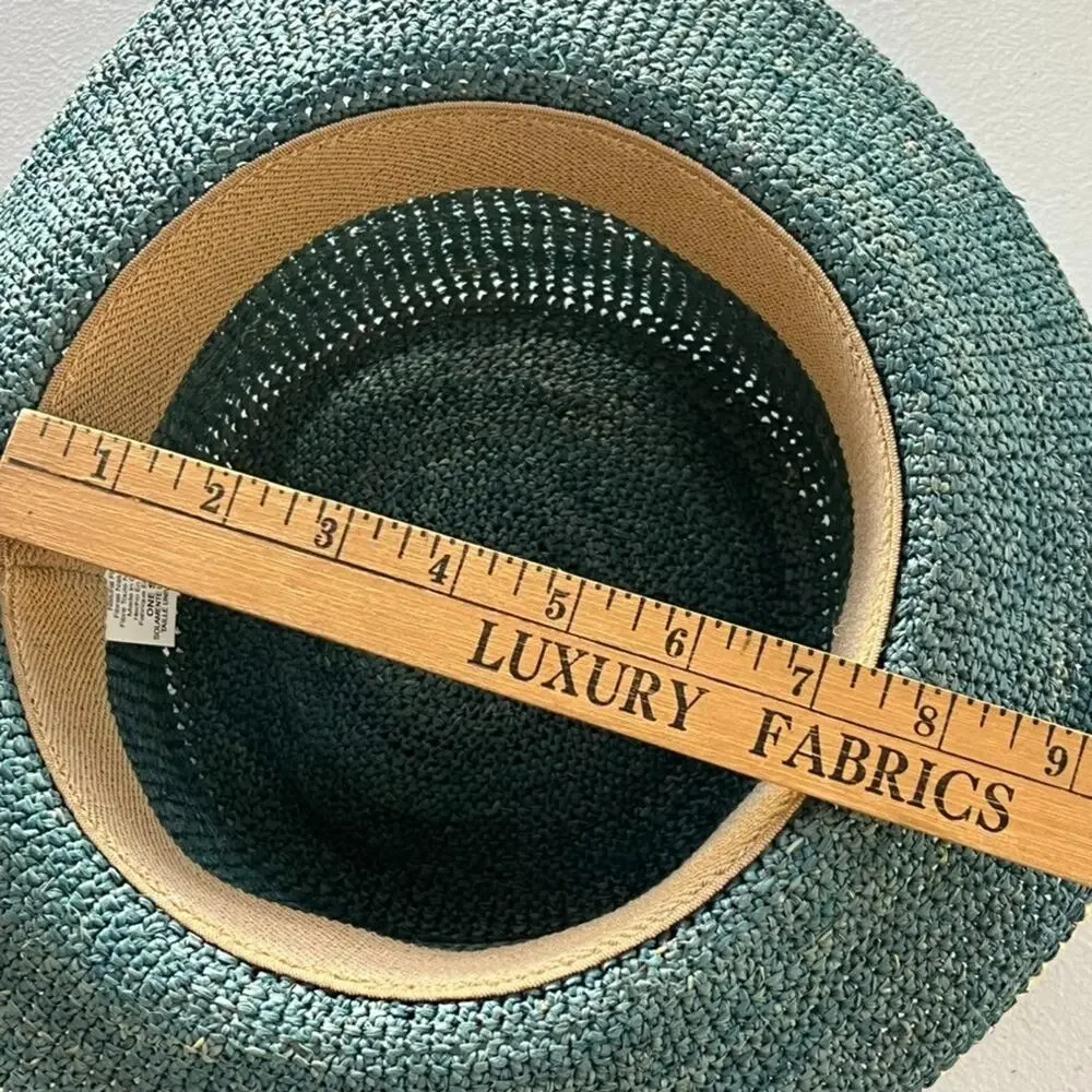 Sunwear Straw Sun Hat Fishing Outdoor Natural Fibers One Size Aqua Blue